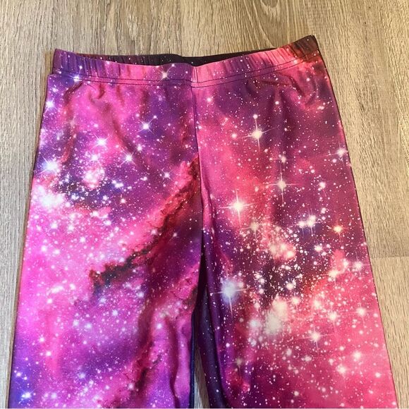 NEW Thinkgeek Black & Pink Galaxy Tie Dye Printed Leggings One Size - Picture 2 of 6